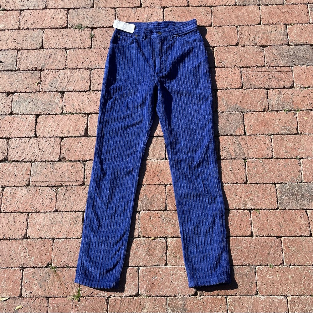 Vintage Deadstock blue corduroy high waist pants - Picture 10 of 11